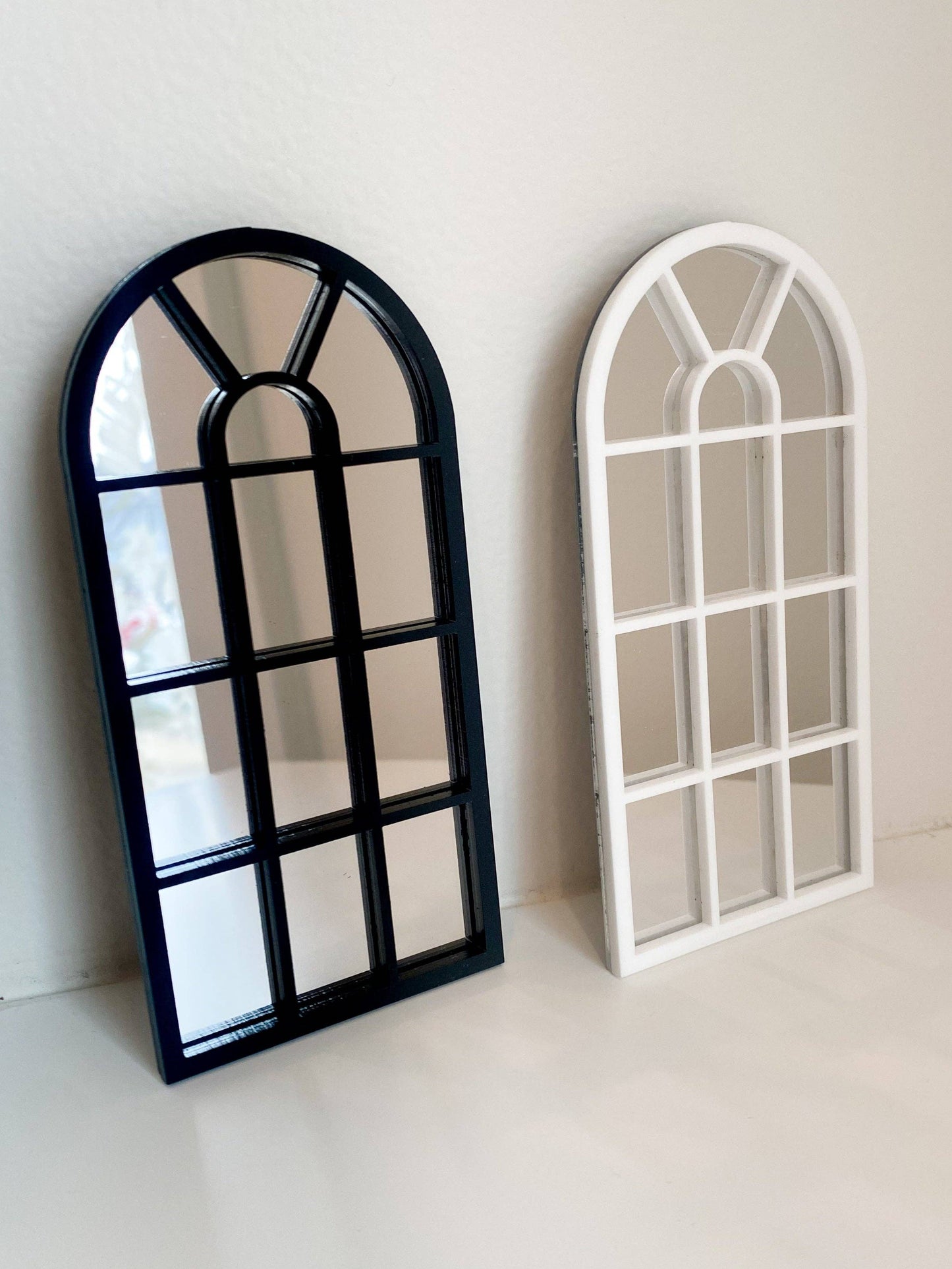 Macy Mae Dollhouse Designs - Dollhouse Arched Floor Mirror | White or Black