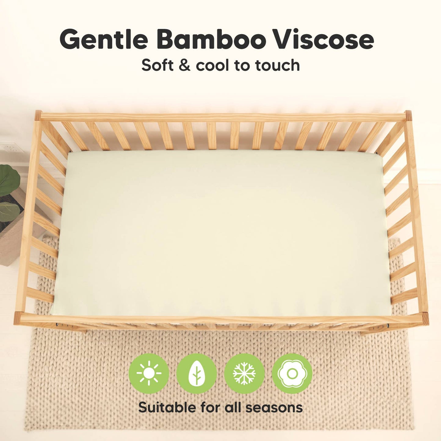 2pk Waterproof Crib Sheets - Avocado