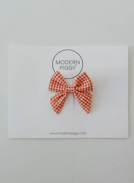 Citrus Check | Mini Piggy Bow