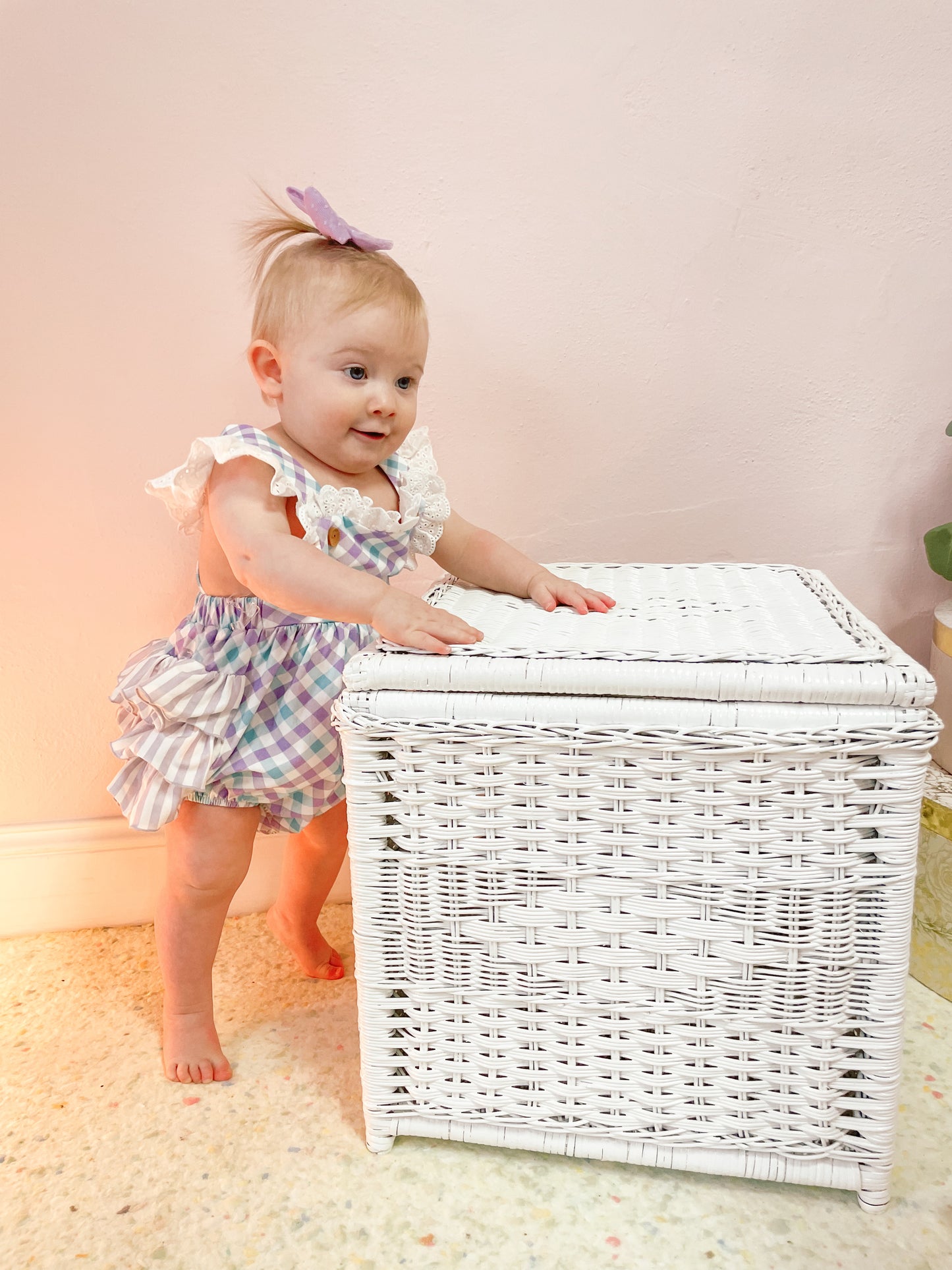Spring Gingham Bubble Romper