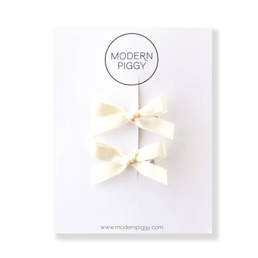 Ivory | Mini Ribbon Bow Set