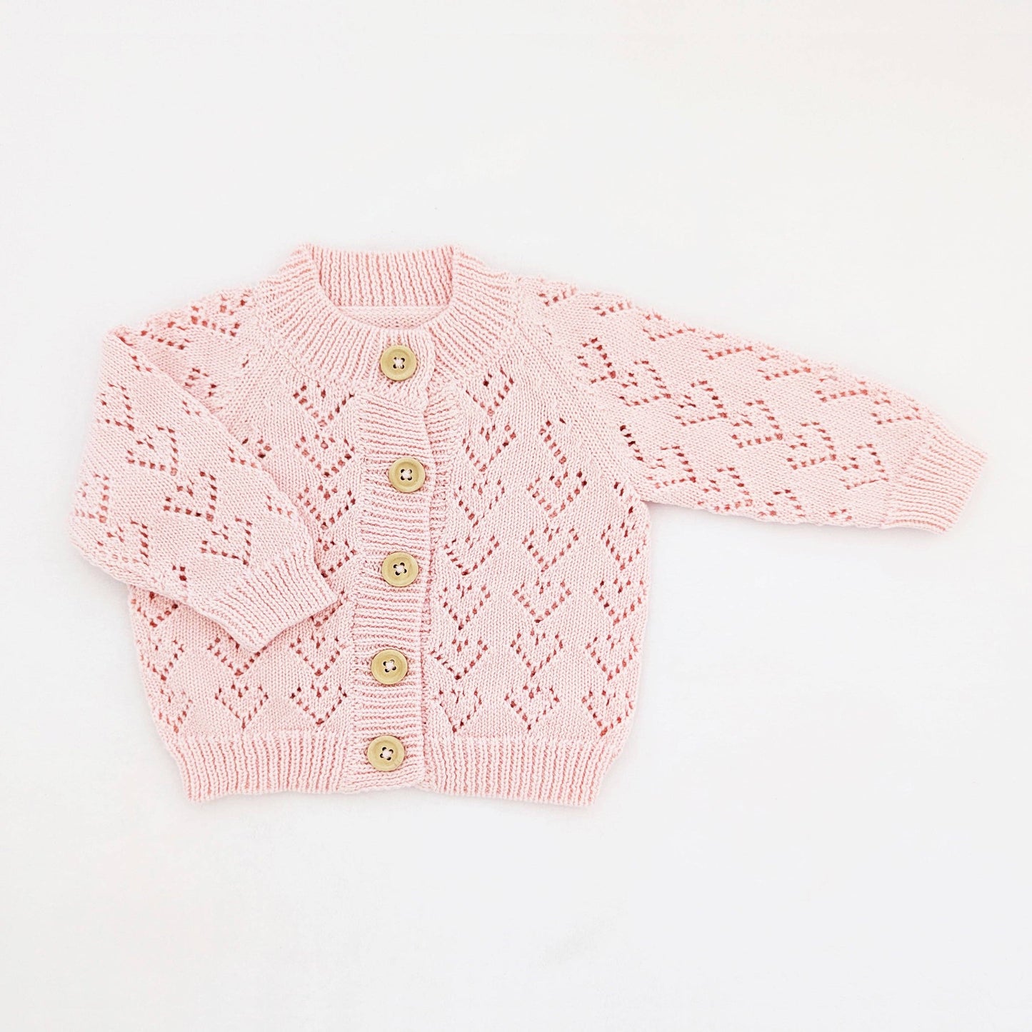 Heart Lace Blush - Valentine Cardigan Sweater