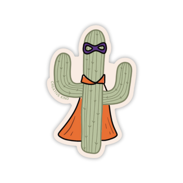 Saguaro Superhero Costume Vinyl Sticker