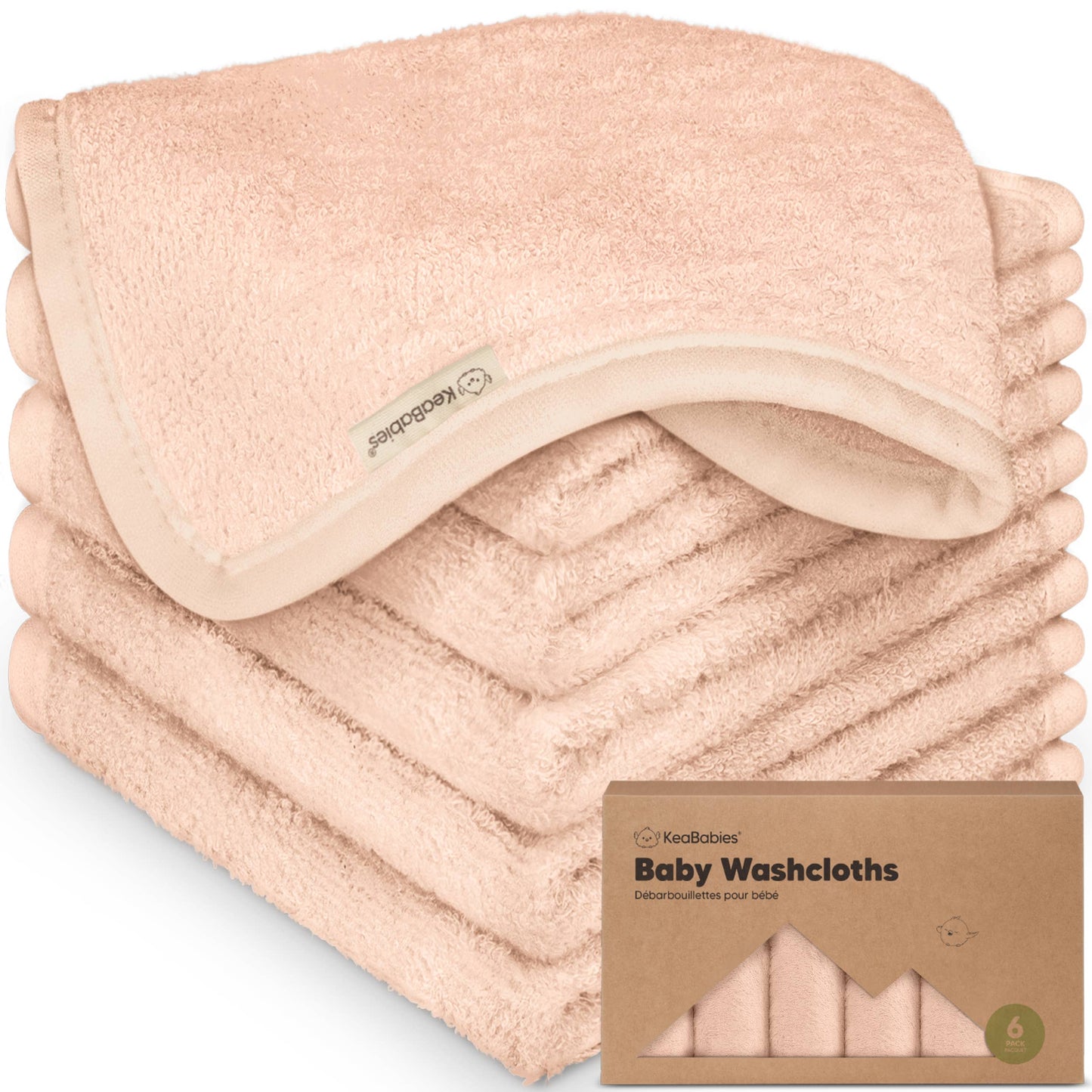 6-Pack Baby Wash Cloths - Peachy