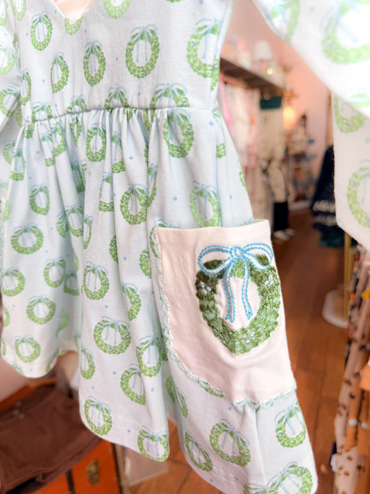Wreath Embroidery Dress