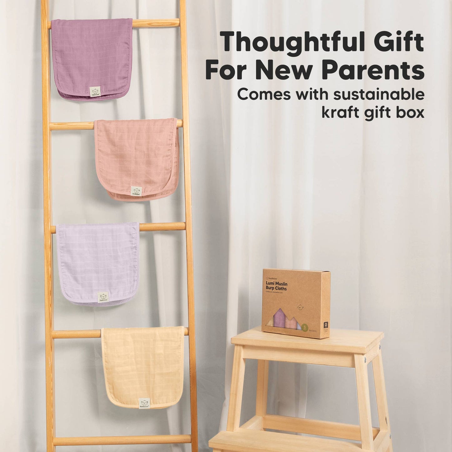 5pk Lumi Muslin Burp Cloths - Dew