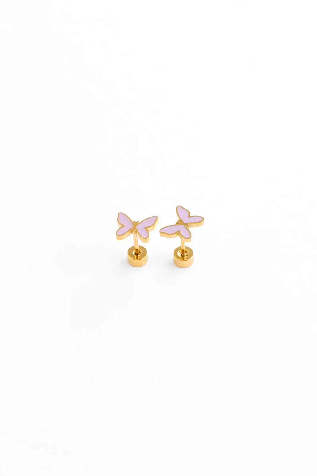 Enamel Butterfly Screw-Back Earrings