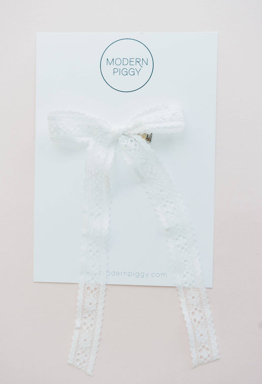 White Lace | Statement Ribbon Bow