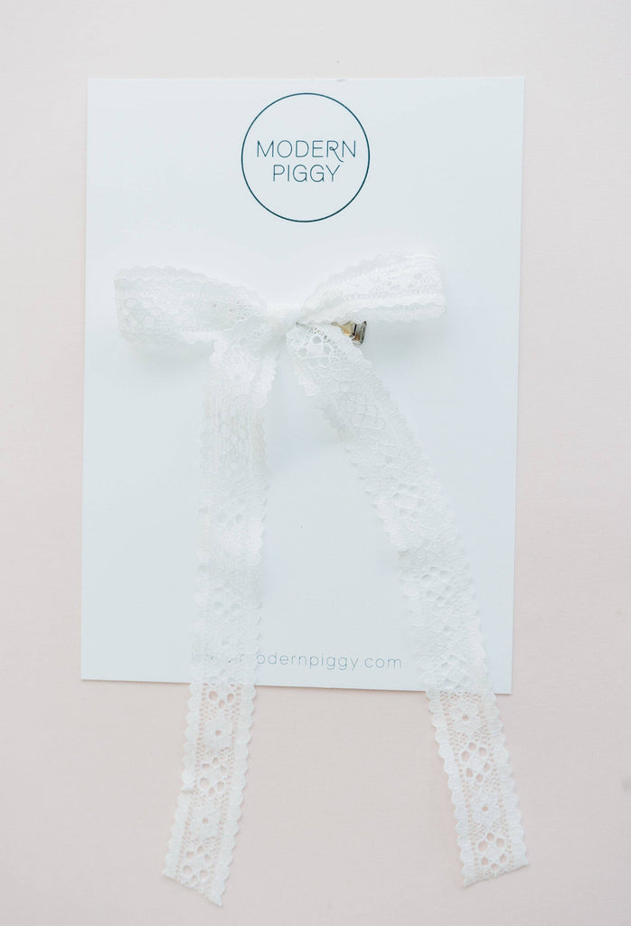 White Lace | Statement Ribbon Bow