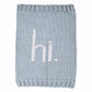 Hi. Hand Knit Baby Blanket - Surf Blue