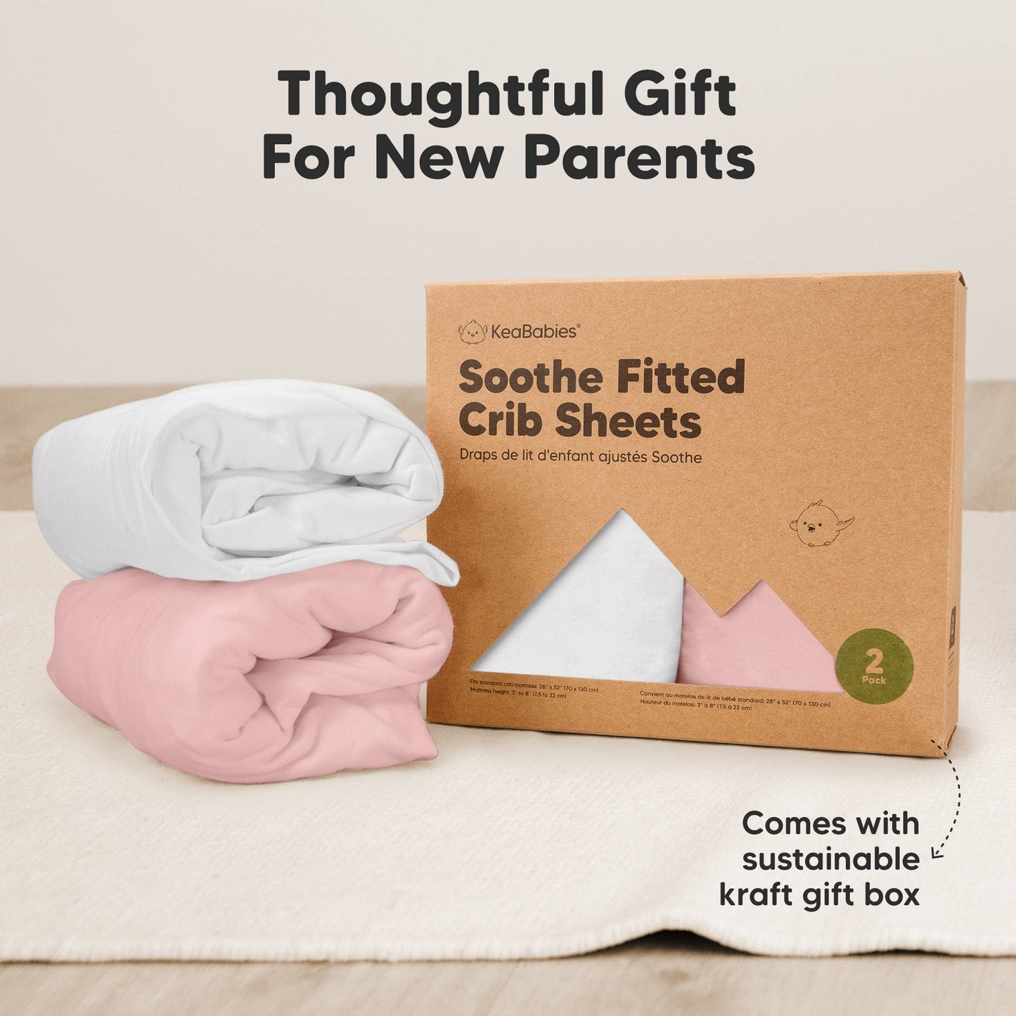 2-pack Organic Cotton Fitted Crib Sheet - Rose