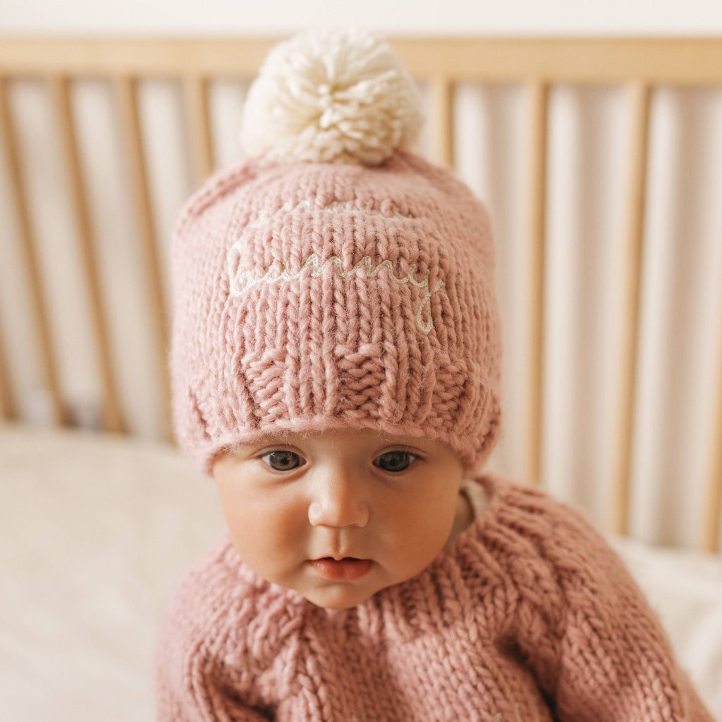 Snow Bunny Beanie Hat - Rosy Pink