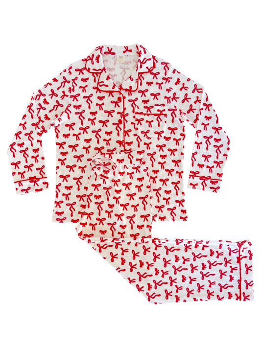 Red Bows / Organic Pointelle Women's Lounge Set