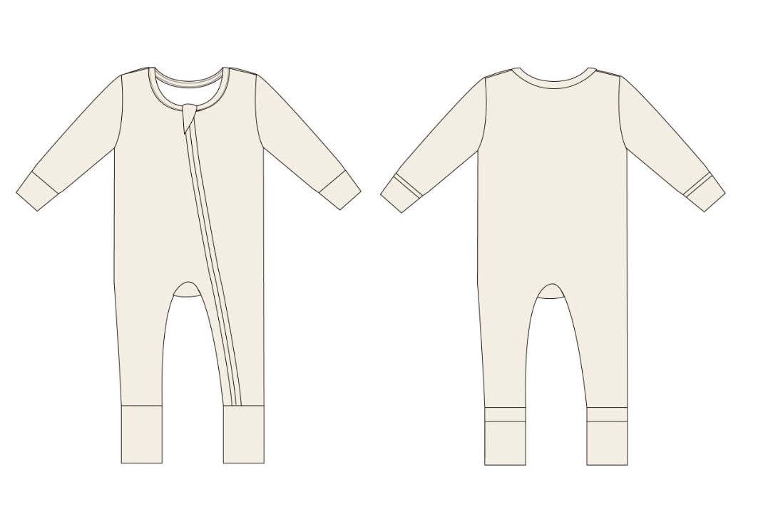 Little Sprouts Clothing - Oat - Convertible Zipper Romper