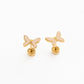 Enamel Butterfly Screw-Back Earrings