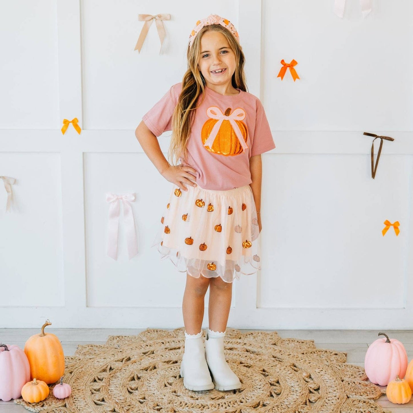Pumpkin Pearl Gemstone Headband