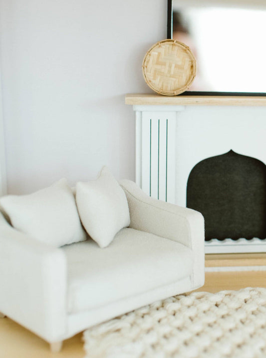 Macy Mae Dollhouse Designs - Dollhouse Adelaide Scoop Arm Accent Chair | Pearl White