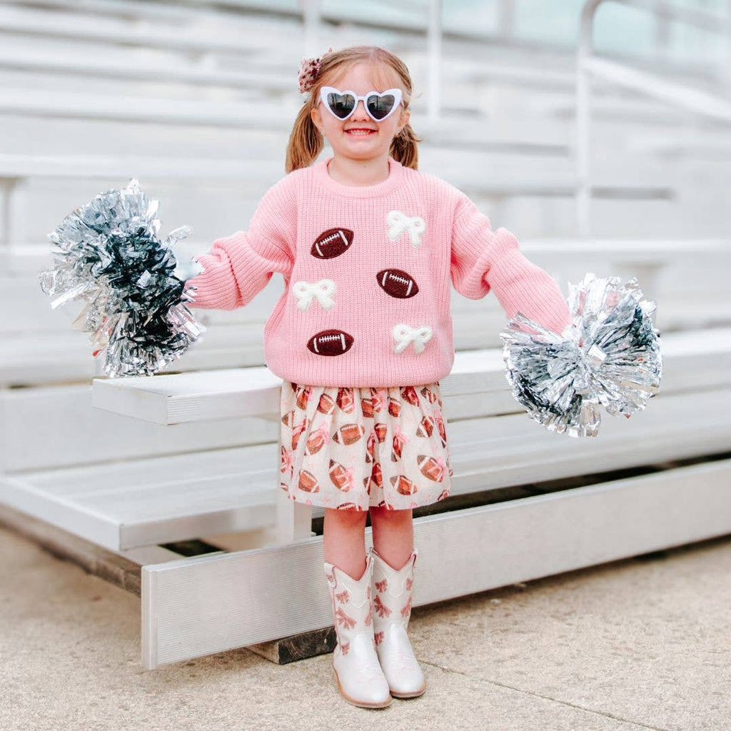 Football Cutie - Tulle Bow Clip