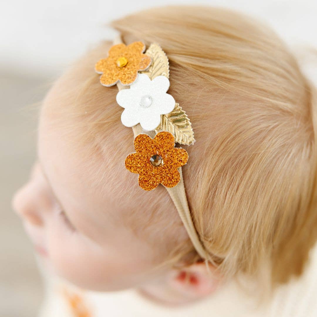 Floral Glitter Baby Headband