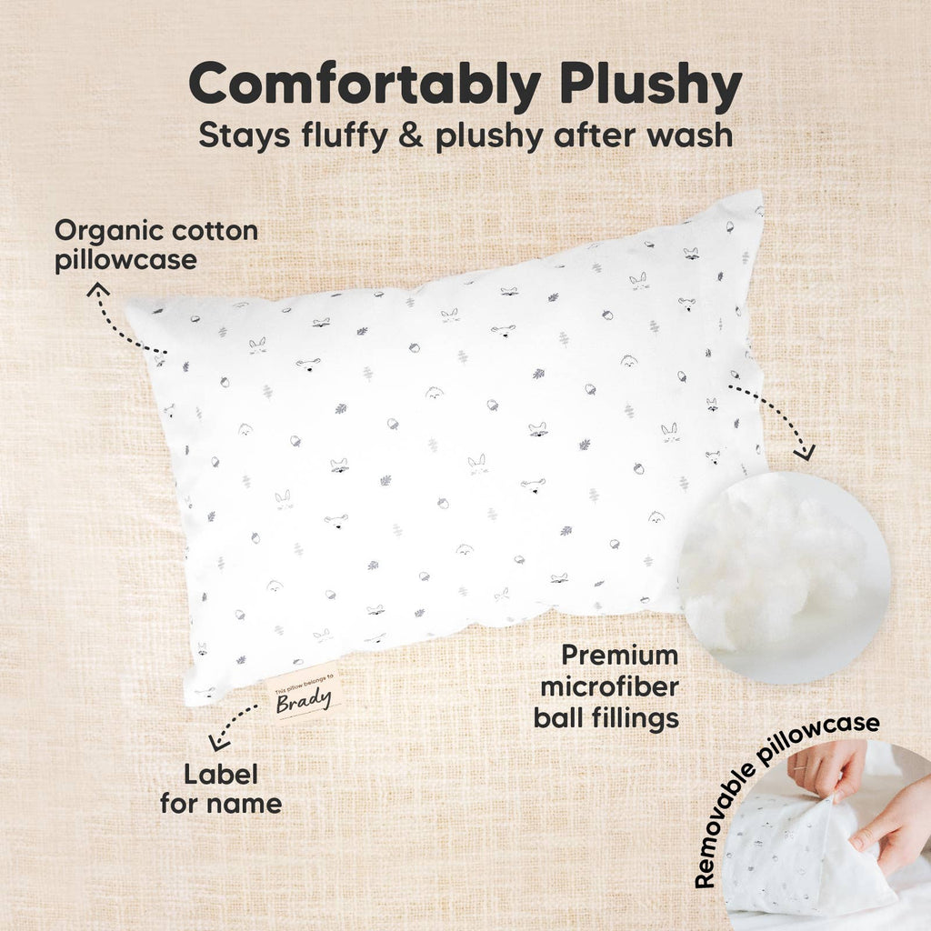 9X13 Mini Toddler Pillow W/ Pillowcase - Acorn