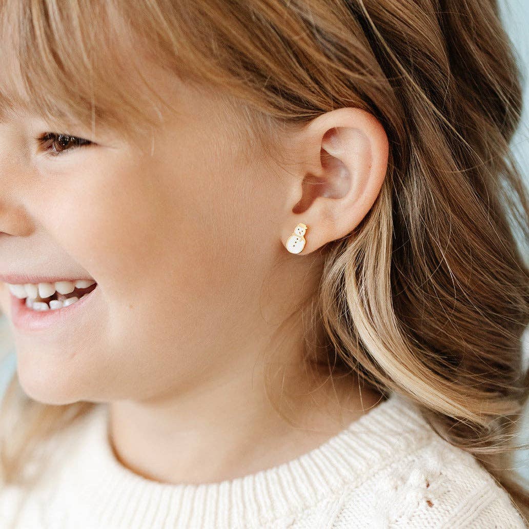 Snowman Screw-Back Earrings