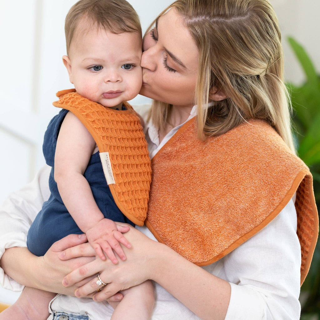 Reversible Bib + Burp Set - Pumpkin