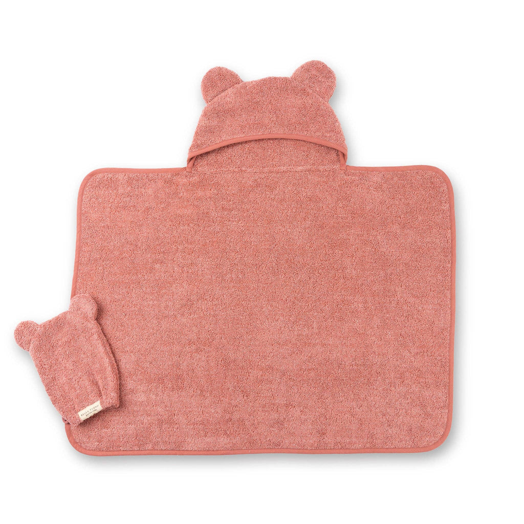 Hooded Towel + Wash Mitt Set - Watermelon