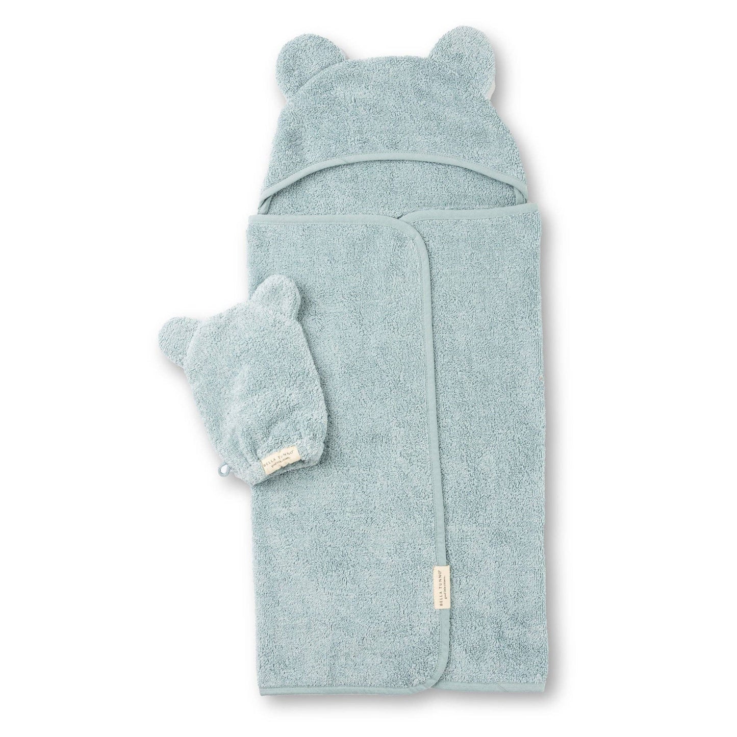 Hooded Towel + Wash Mitt Set - Fog