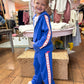 Dazzling Blue Wide Leg Track Pant
