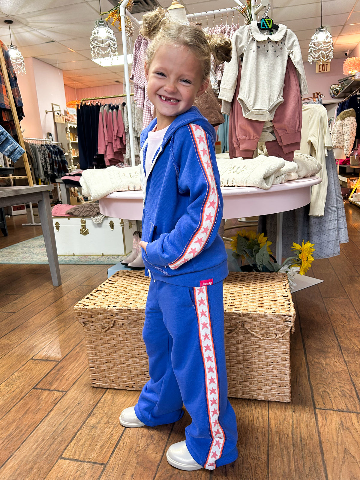 Dazzling Blue Wide Leg Track Pant