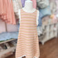 Crochet Tank Mini Dress - Pink Stripe