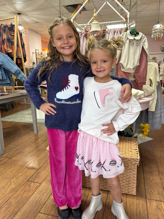 Girls Pink Pleated Velour Relaxed Pants