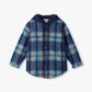 Blue Huntington Plaid Woven Flannel Hoodie