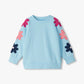 Cool Blue Floral Slouchy Pullover