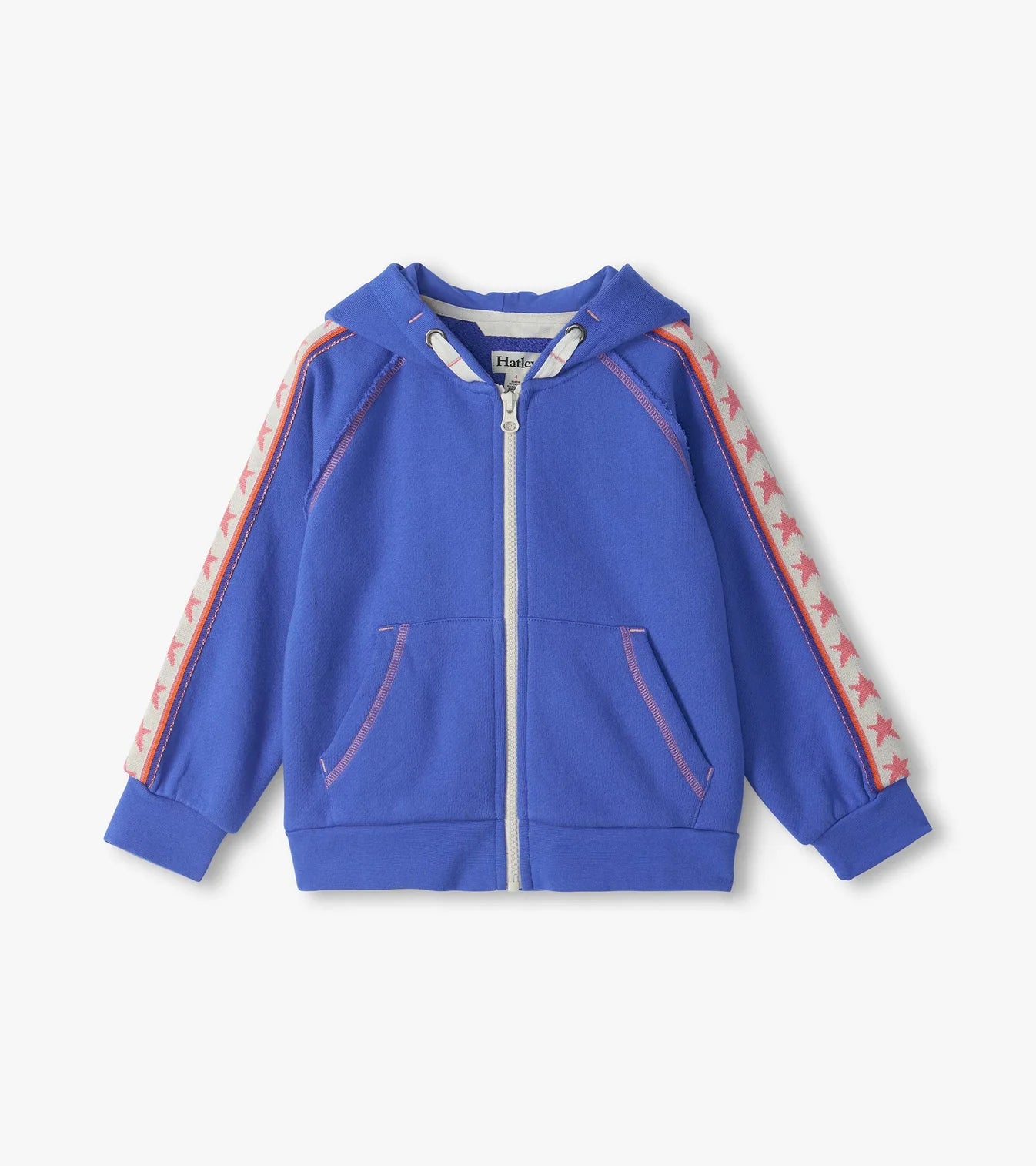 Dazzling Blue Full Zip Raglan Sleeve Hoodie