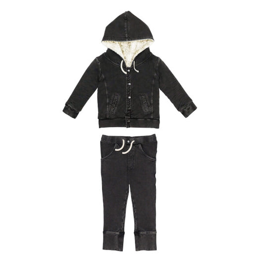 Organic Faux Denim Jacket and Jogger Set