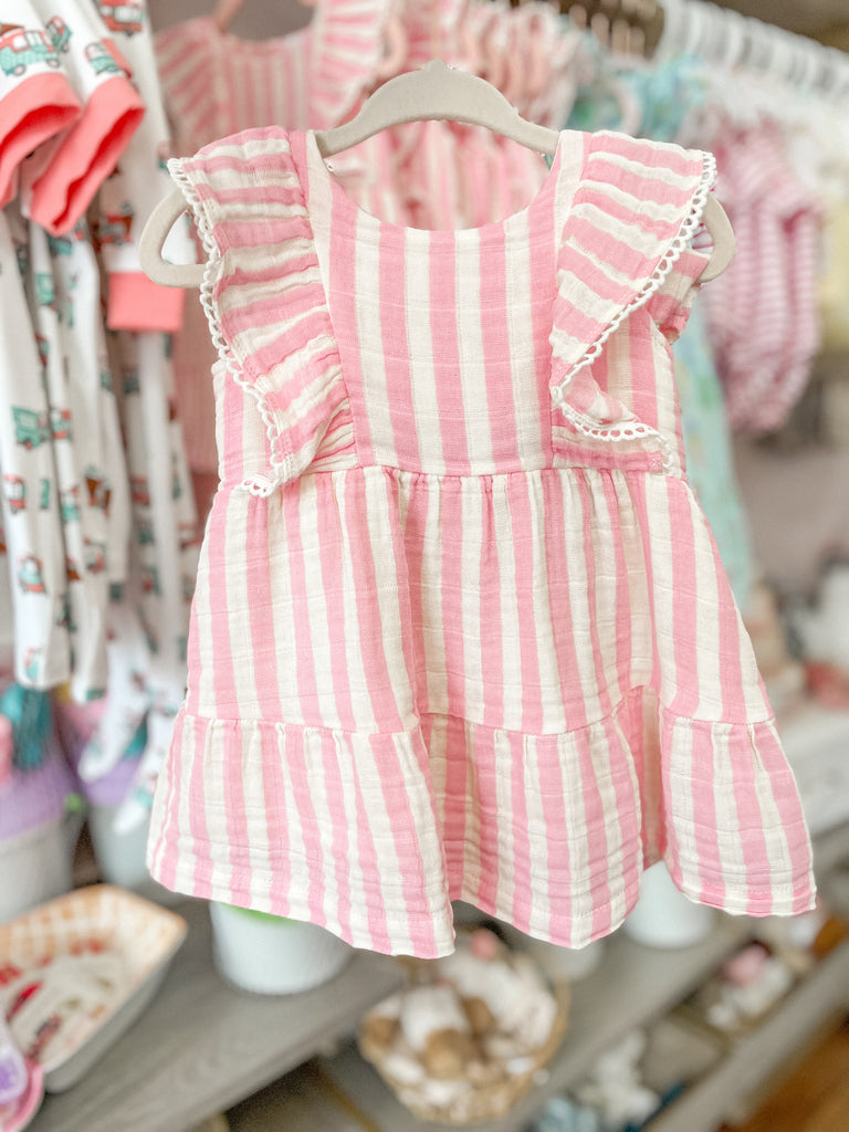 Pink Stripe Dress with Bloomer