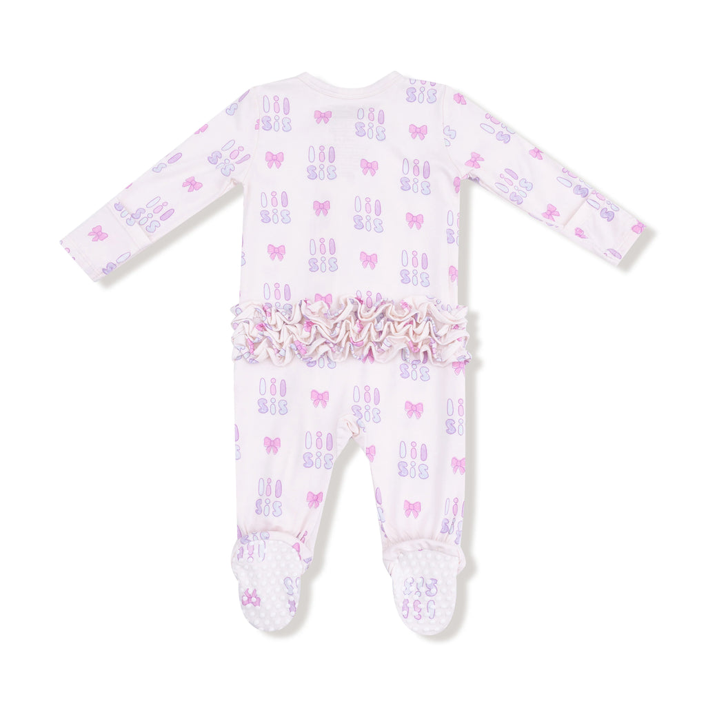 Lil Sis - 2 Way Zipper Ruffle Back Footie