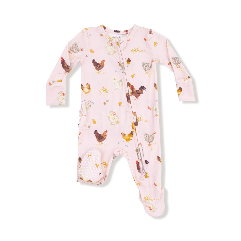 Collector Chickens - Pink - 2 Way Ruffle
Zipper Footie