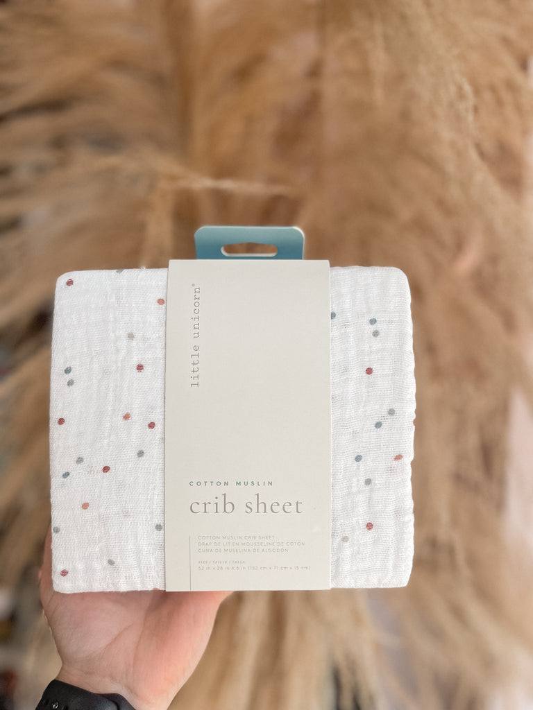 Dots - Cotton Muslin Crib Sheet