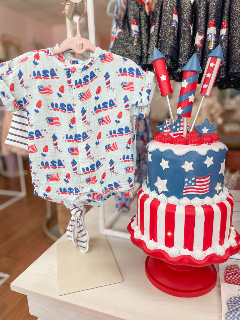 Muslin Henley Shortall - 4th of July Blue