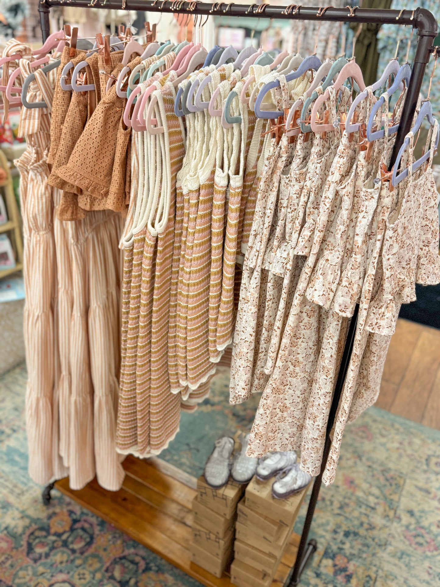 Womens Crochet Mini Dress - Pink Stripe