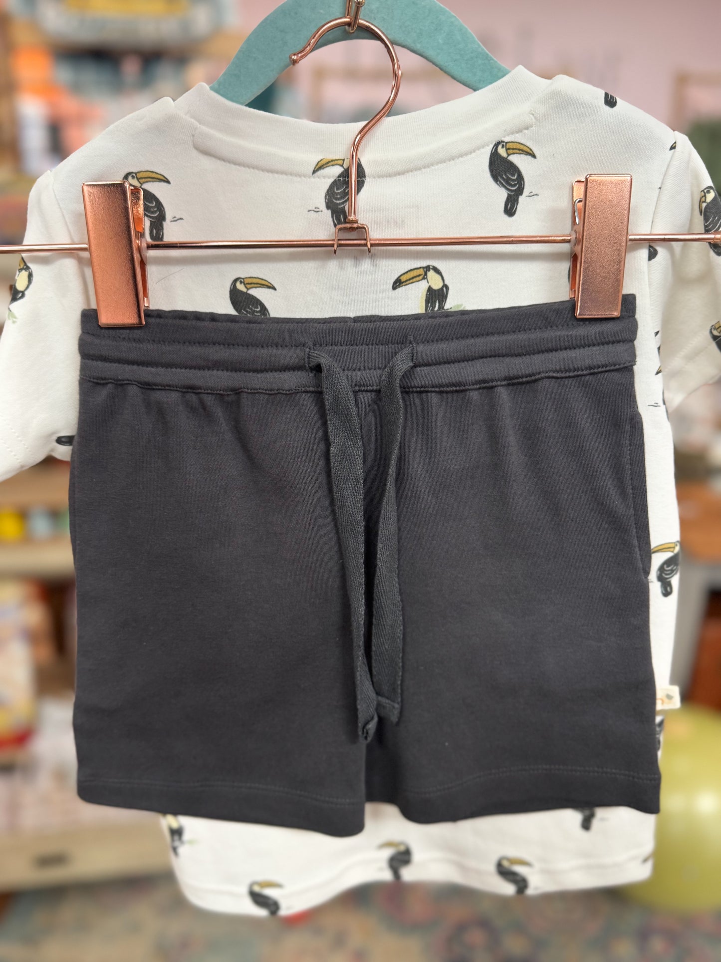 Organic Tee & Shorts Set - Toucan