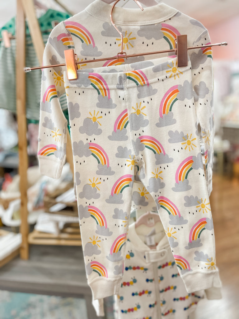 Rainbows Organic Long John Pajama Set