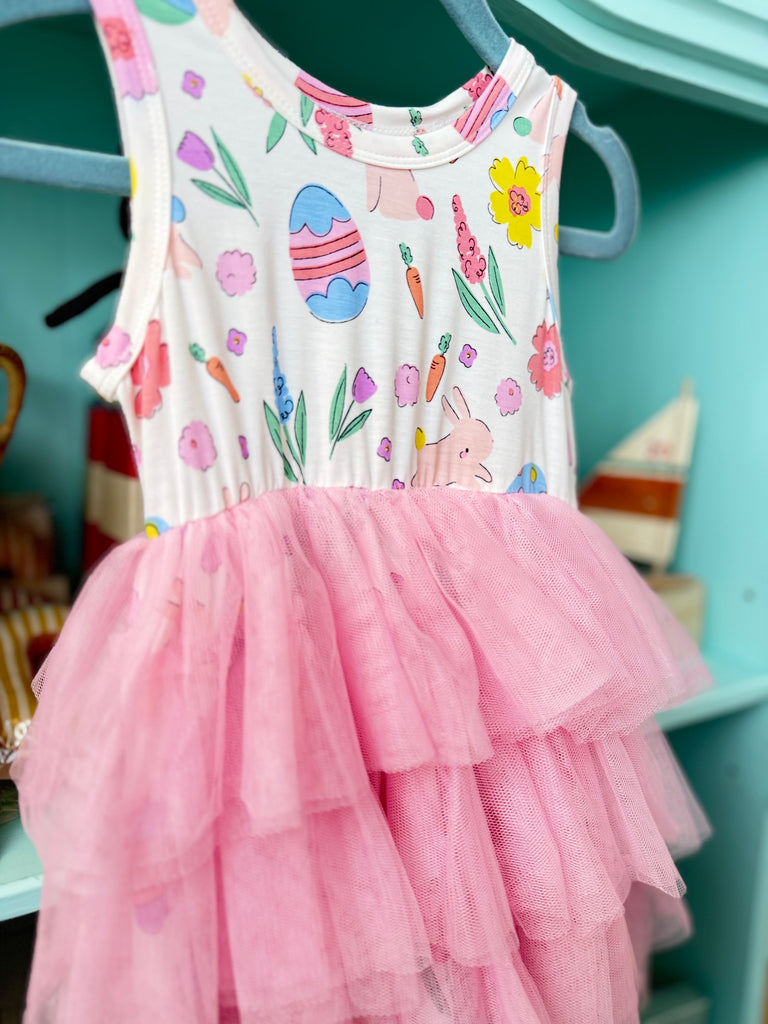 Easter Bunnies - Pink Twirly Tank Tutu Dress