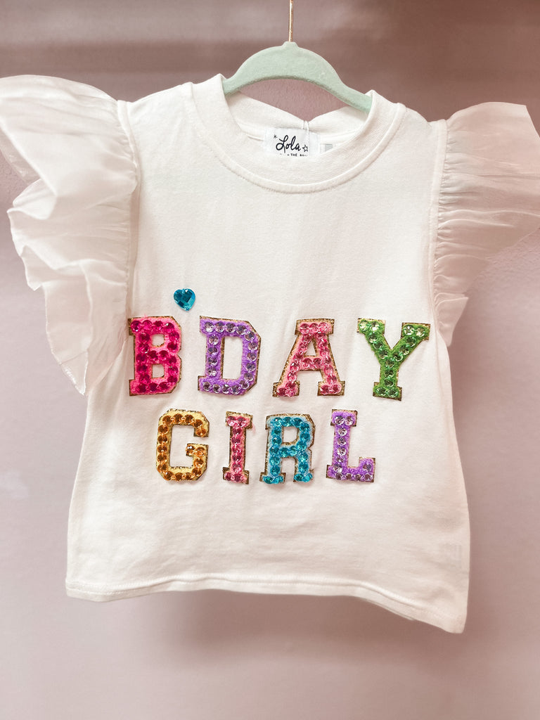 Birthday Girl Gem Ruffle Shirt