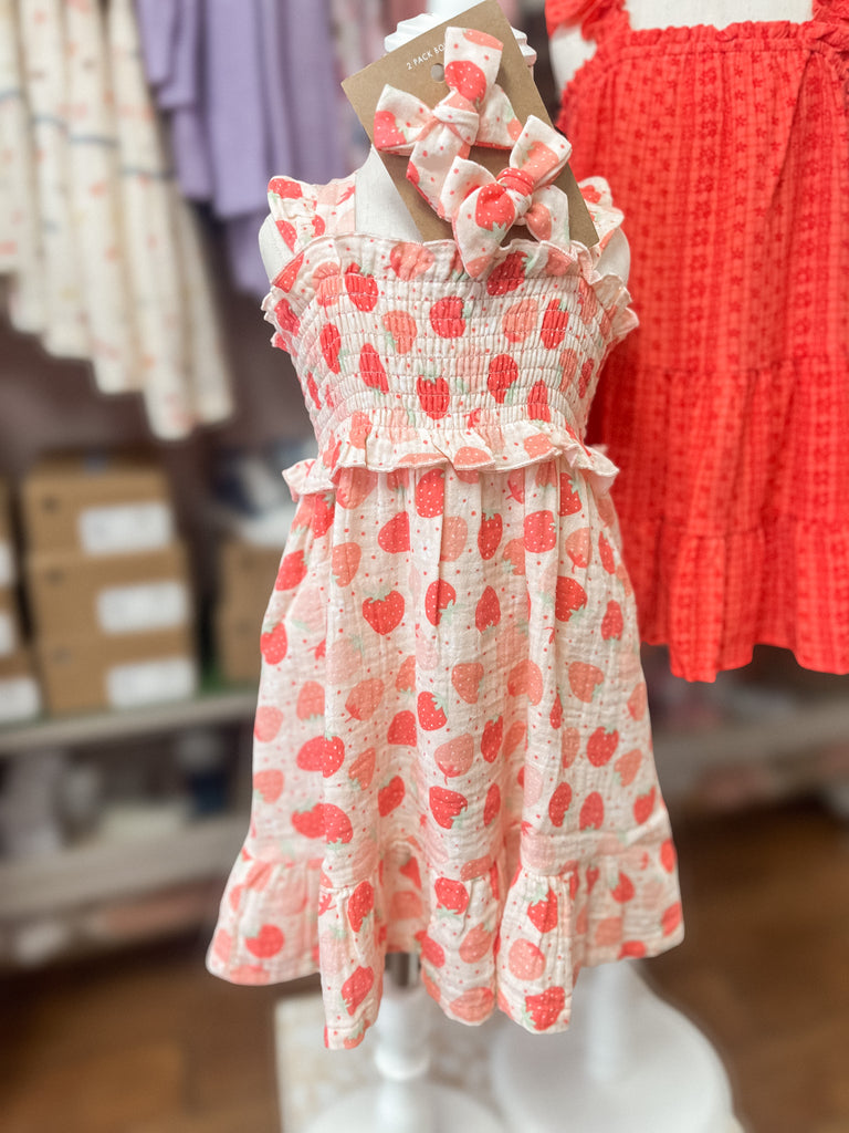 Strawberry Bliss Smocked Ruffle Sundress