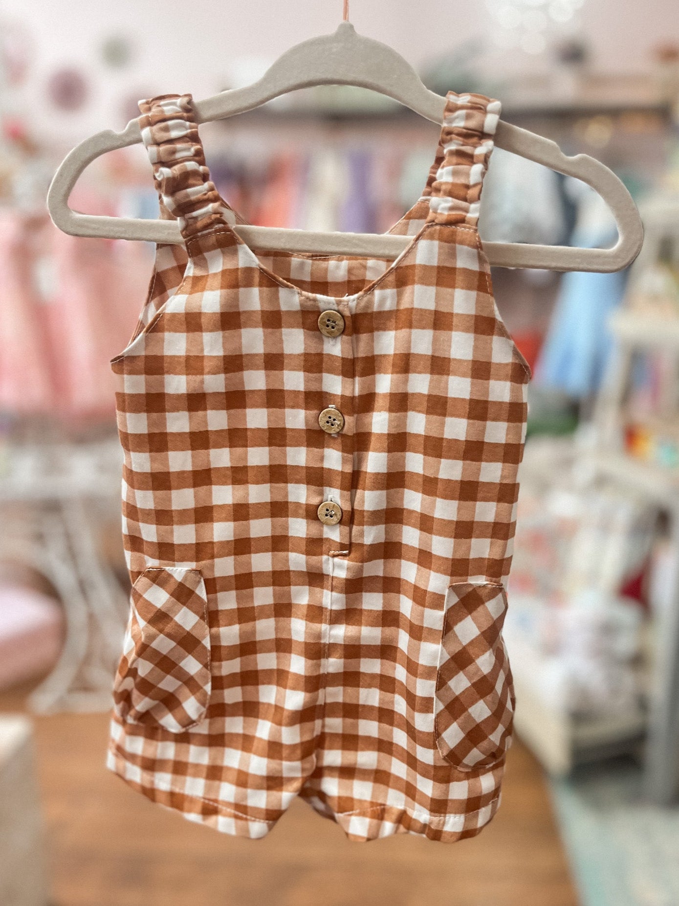Toffee Short Overalls