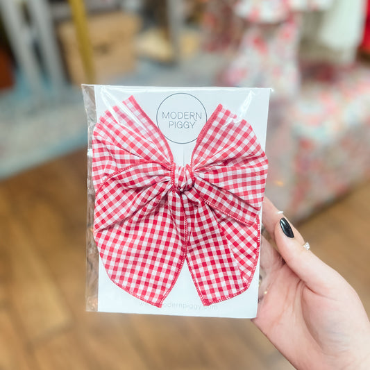 Gingham Glory - Red | Party Bow