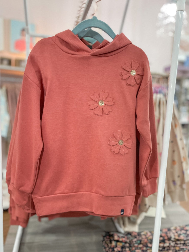 Tea Garden Coral Tunic Hoodie